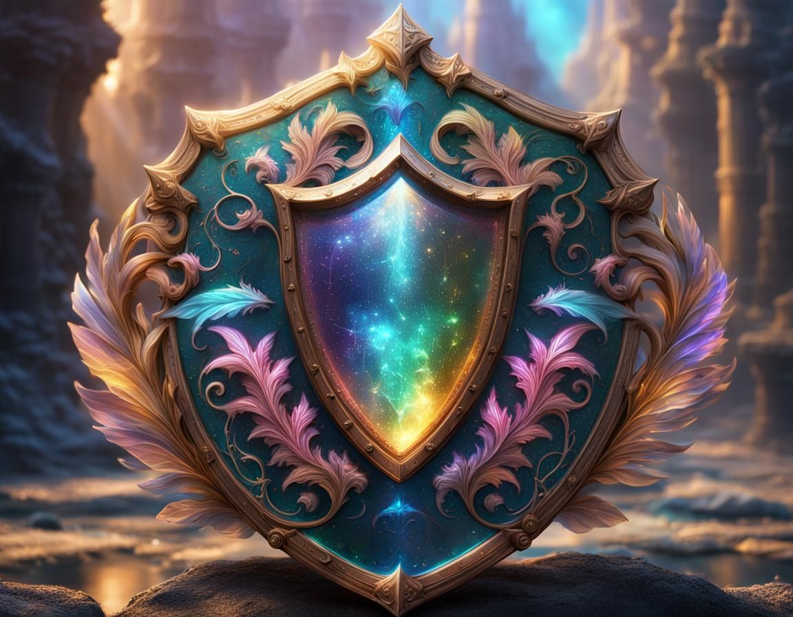 Fantasy Fairy Shield in Iridescent Glass