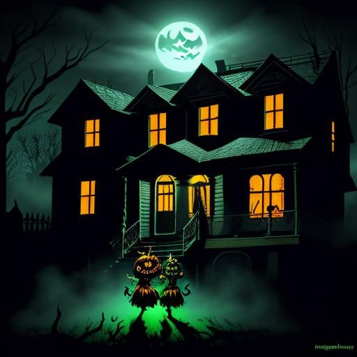 Zombie Monkey Clowns Trick-or-Treating in Horror Pop Art