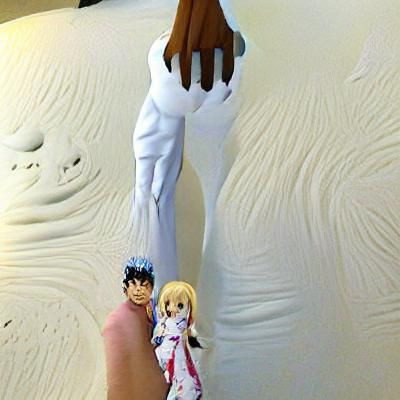 Anime Girl and Man Holding Hands