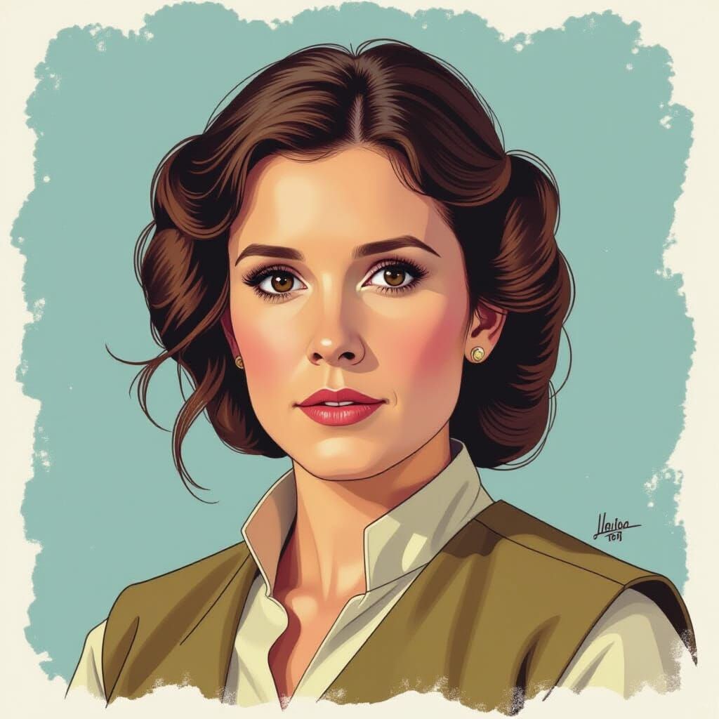 Leia Organa Portrait in Realistic Style