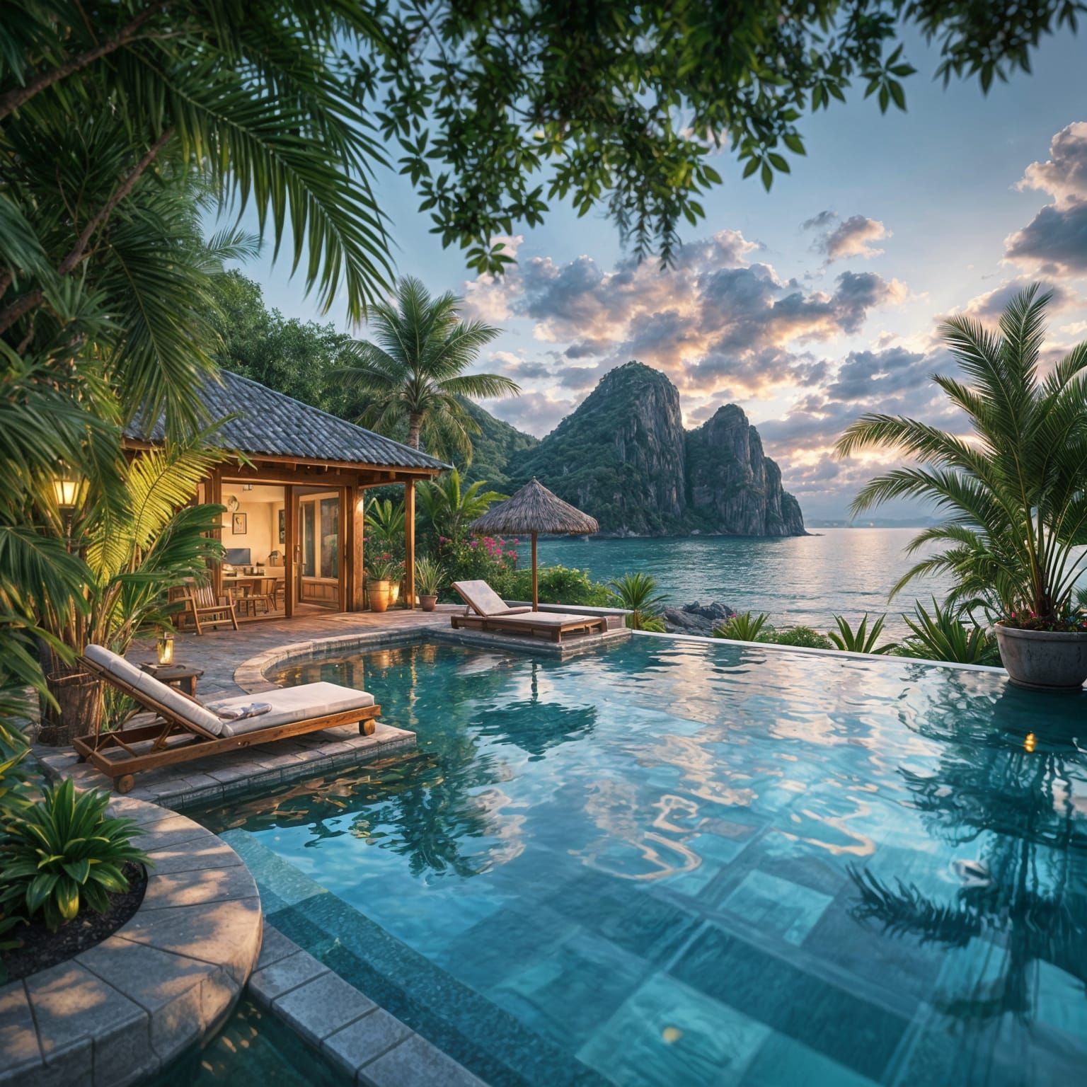 Surreal Futuristic Oasis in HDR with Bokeh