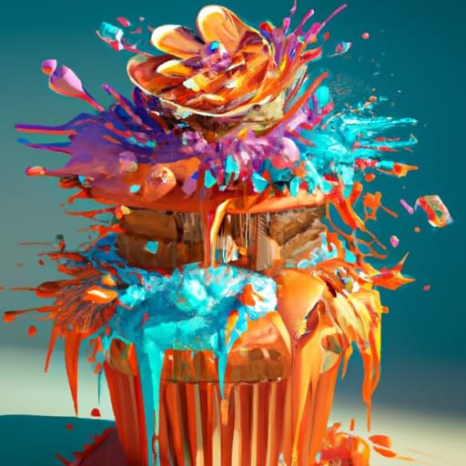 Cupcake Explosion Concept Art in 8K Resolution