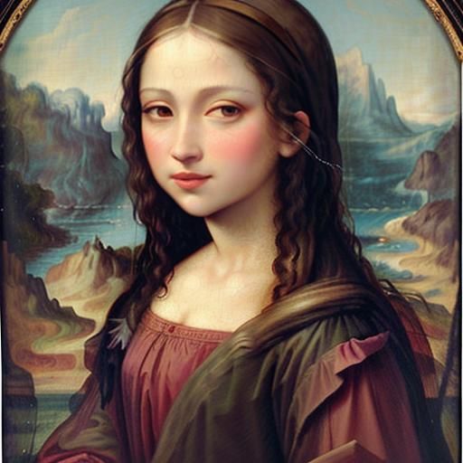 Mona Lisa Reimagined as Strawberry Haired Girl, Gurney Style