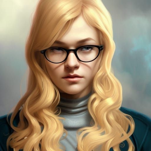 Blond Investigator Portrait in Art Nouveau Style