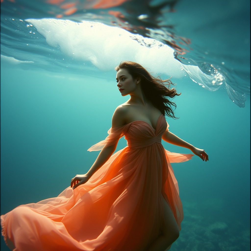 Underwater Gown: A Cinematic Ocean Scene
