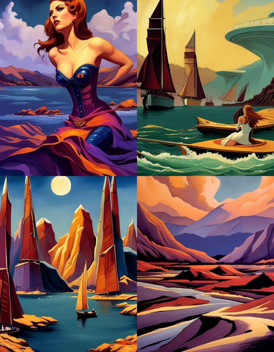 Fantastic Creature in Retro Sci-Fi Illustration