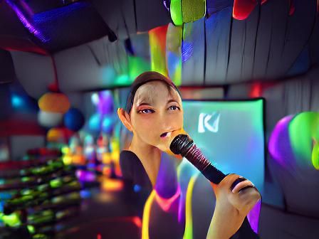 Karaoke Singer on Stage