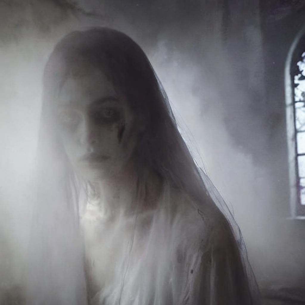 Haunting Ghost in Abandoned Asylum: Expressionist Digital Ar...