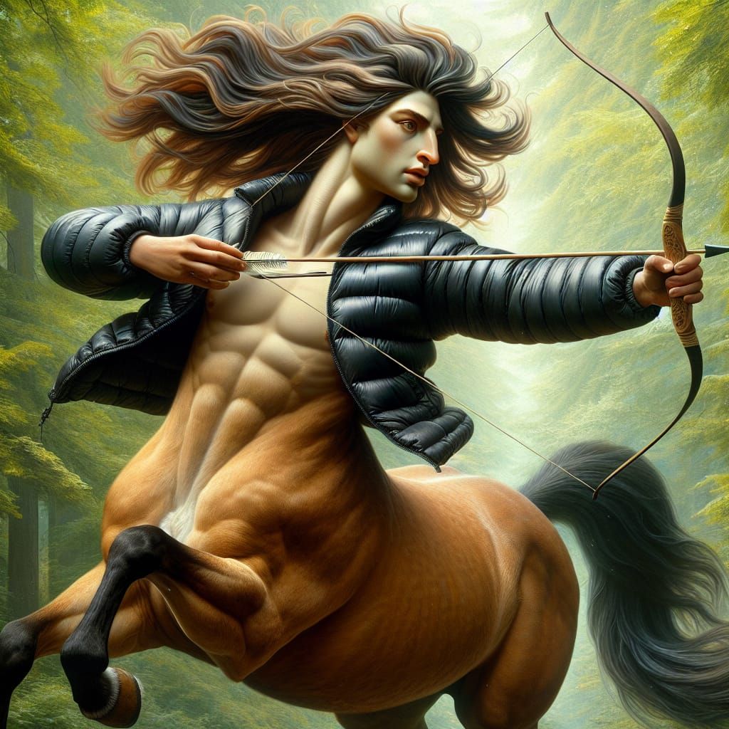 Female Centaur Archer in Lush Forest