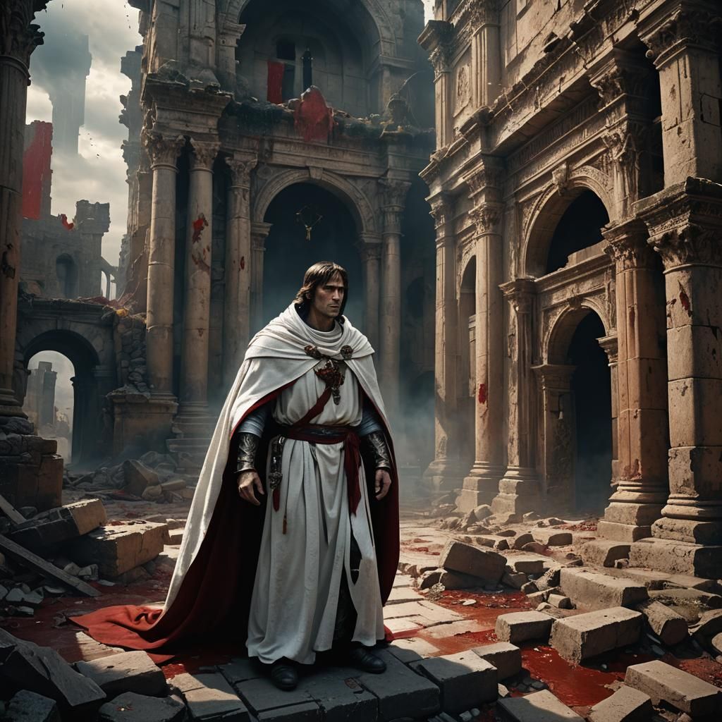 Pontius Pilate in Dark Fantasy Ruins