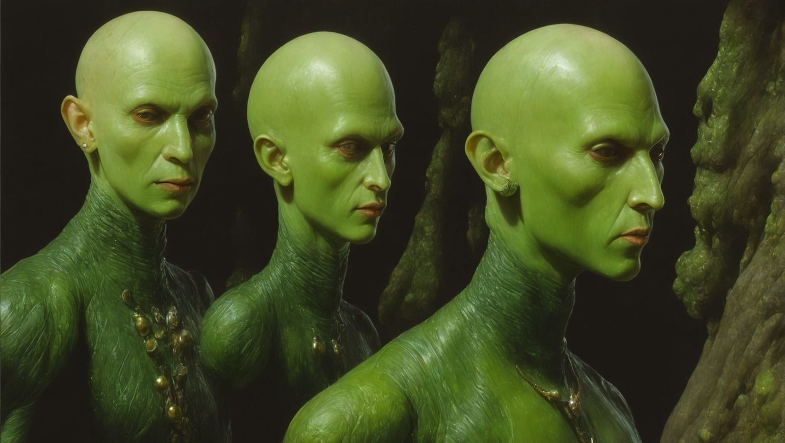 Green Skinned Humanoid in Boris Vallejo Style