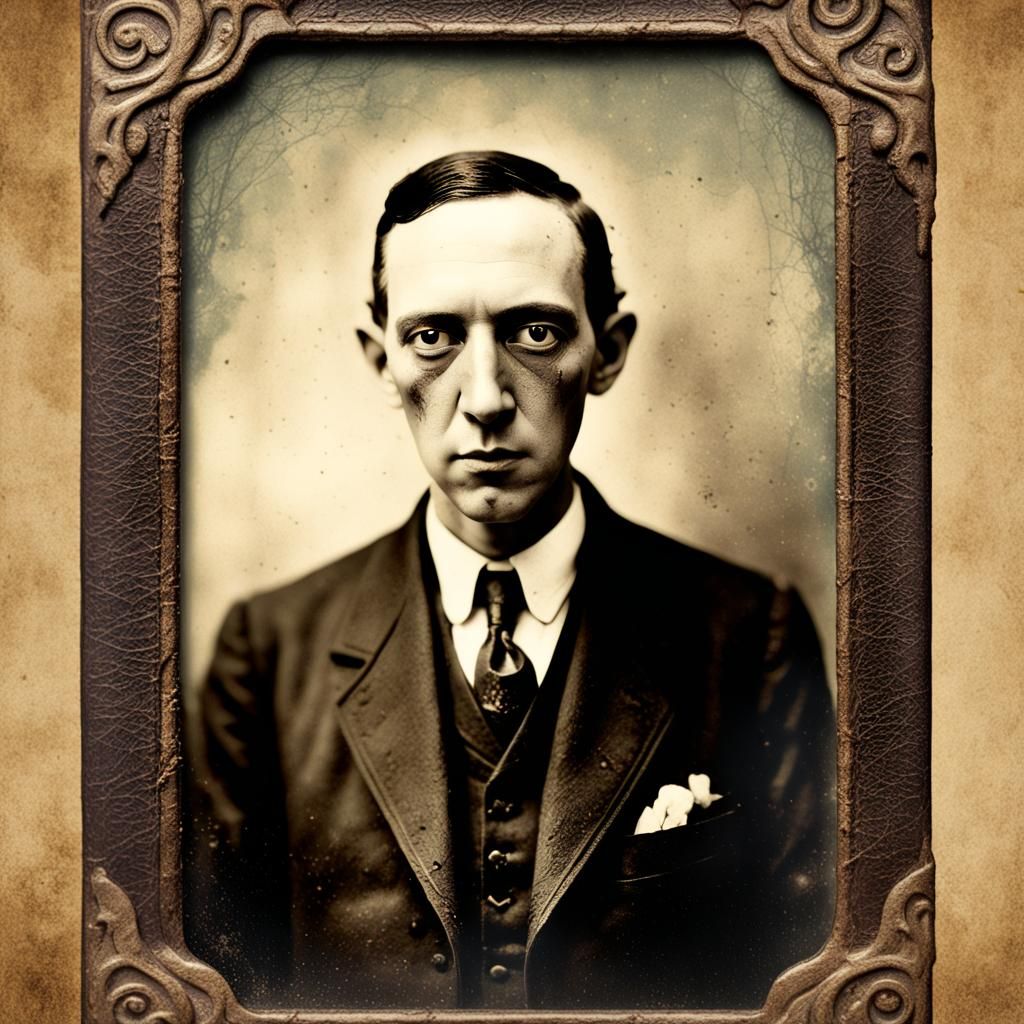 Lovecraft and Dagon: Victorian Cabinet Photo
