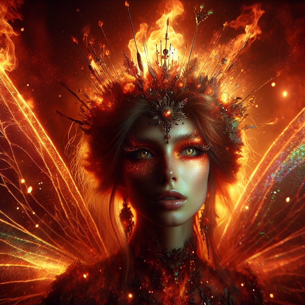 Fire Fairy Queen with Crown of Fire