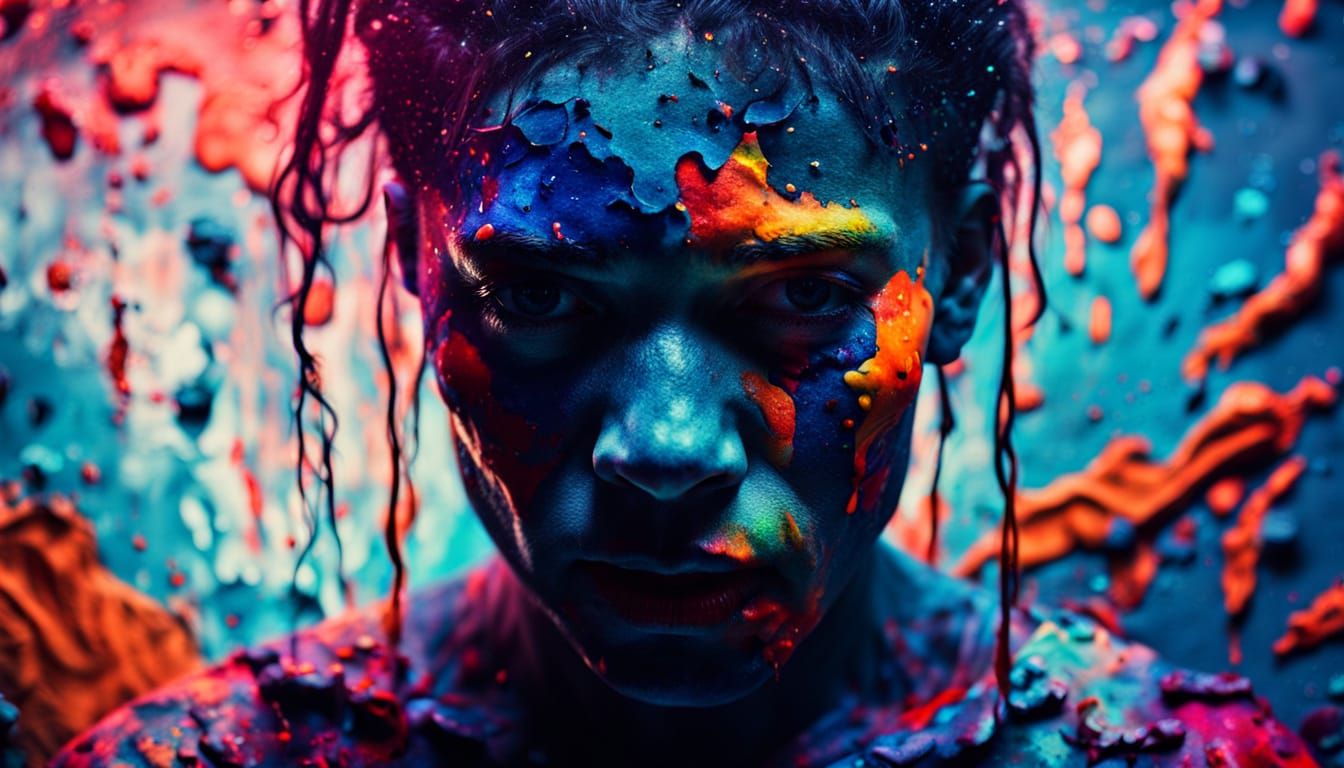 Surreal Body Art with Luminescent Paint