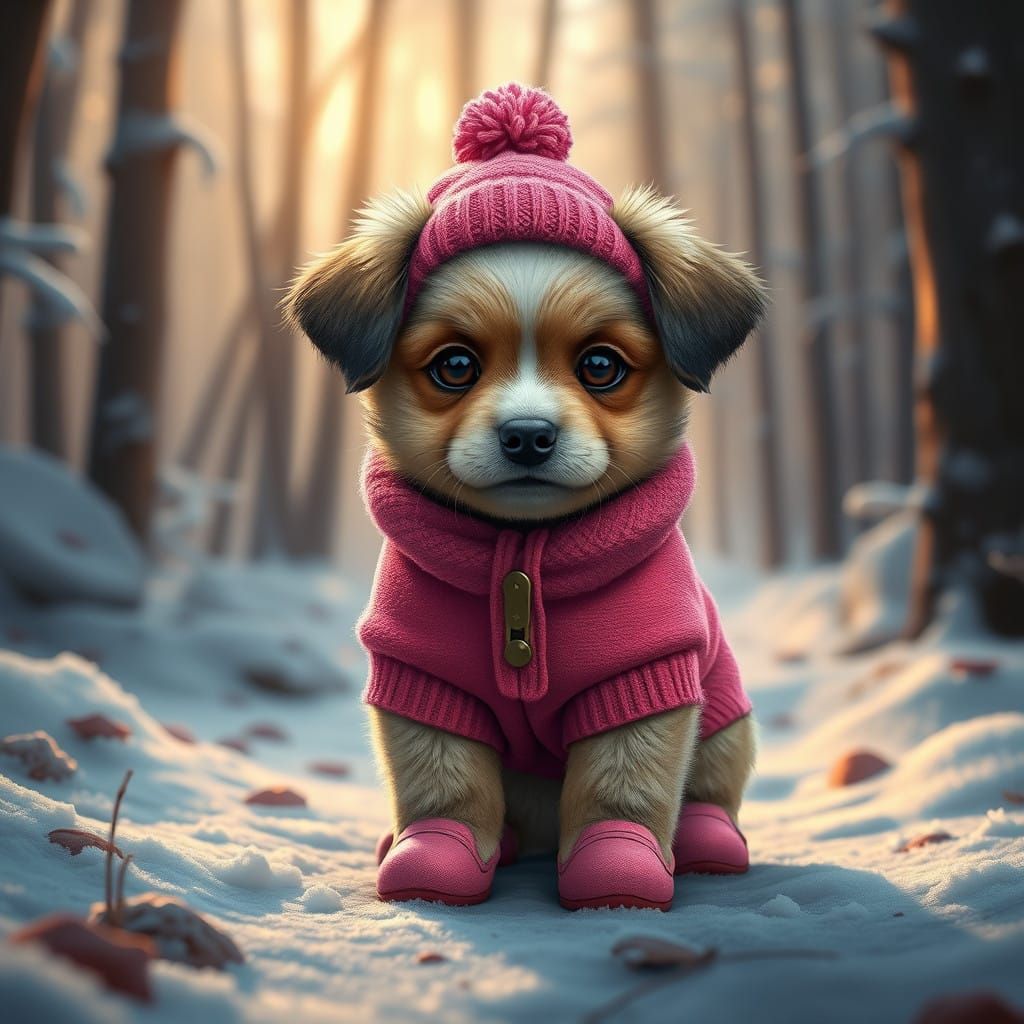 Cosmic Winter Whimsy in Vibrant Pink