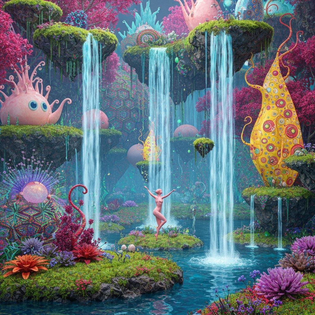 Celestial Dance in a Bioluminescent Utopia