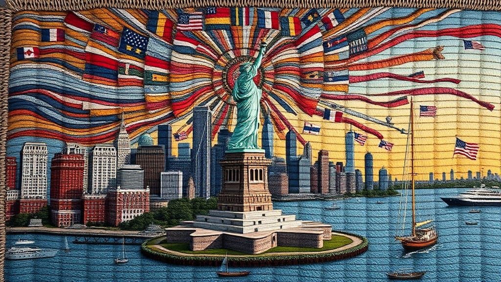 Statue of Liberty Tapestry in Hyperrealistic HDR
