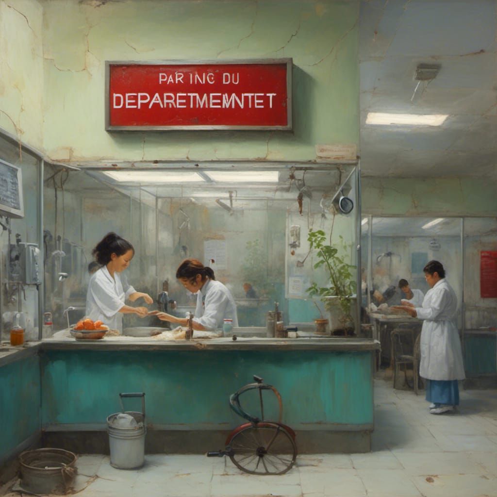 Hospital Diabetes Section in Oil Painting Style