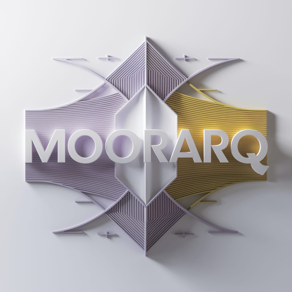 Minimalist 3D Logo Design with Eastern Architectural Flair