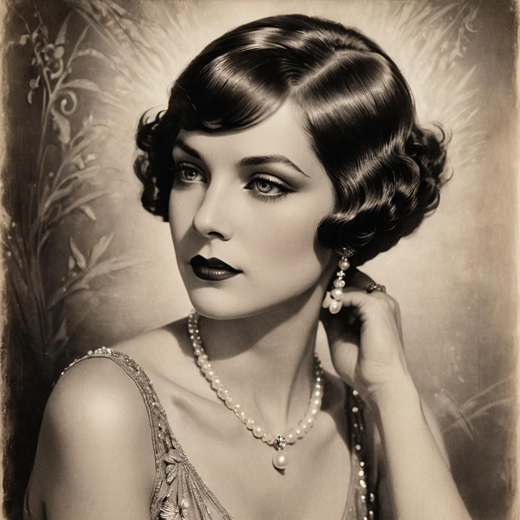 Glamorous 1920s Starlet Portrait in Old Hollywood Style