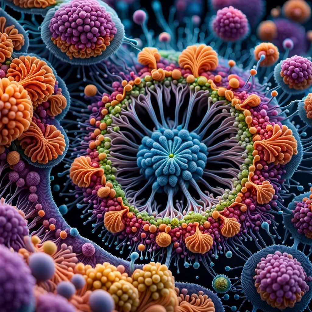 Amoebas under a microscope collection