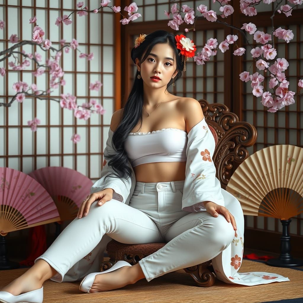 Geisha in Jeans: A Fusion of Modern and Traditional