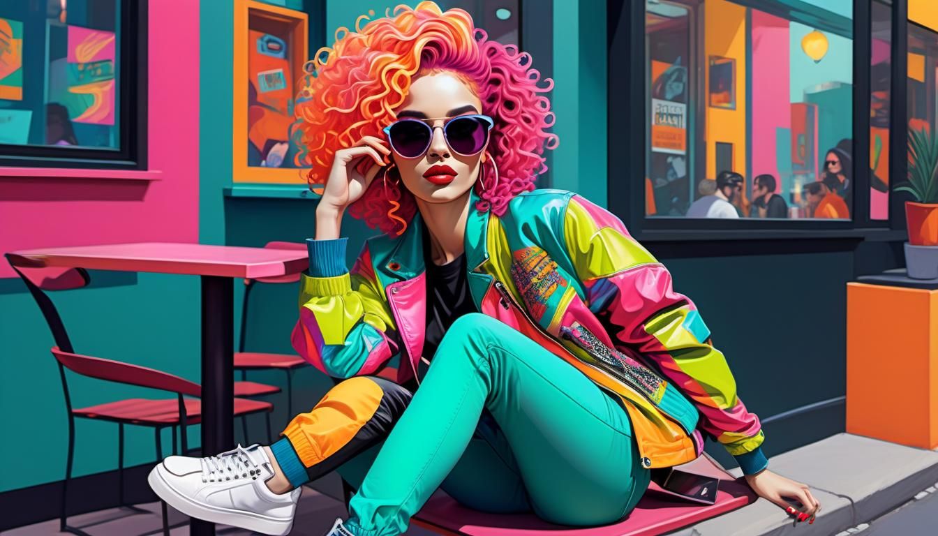 Trendy Woman Illustration in Cinematic Style