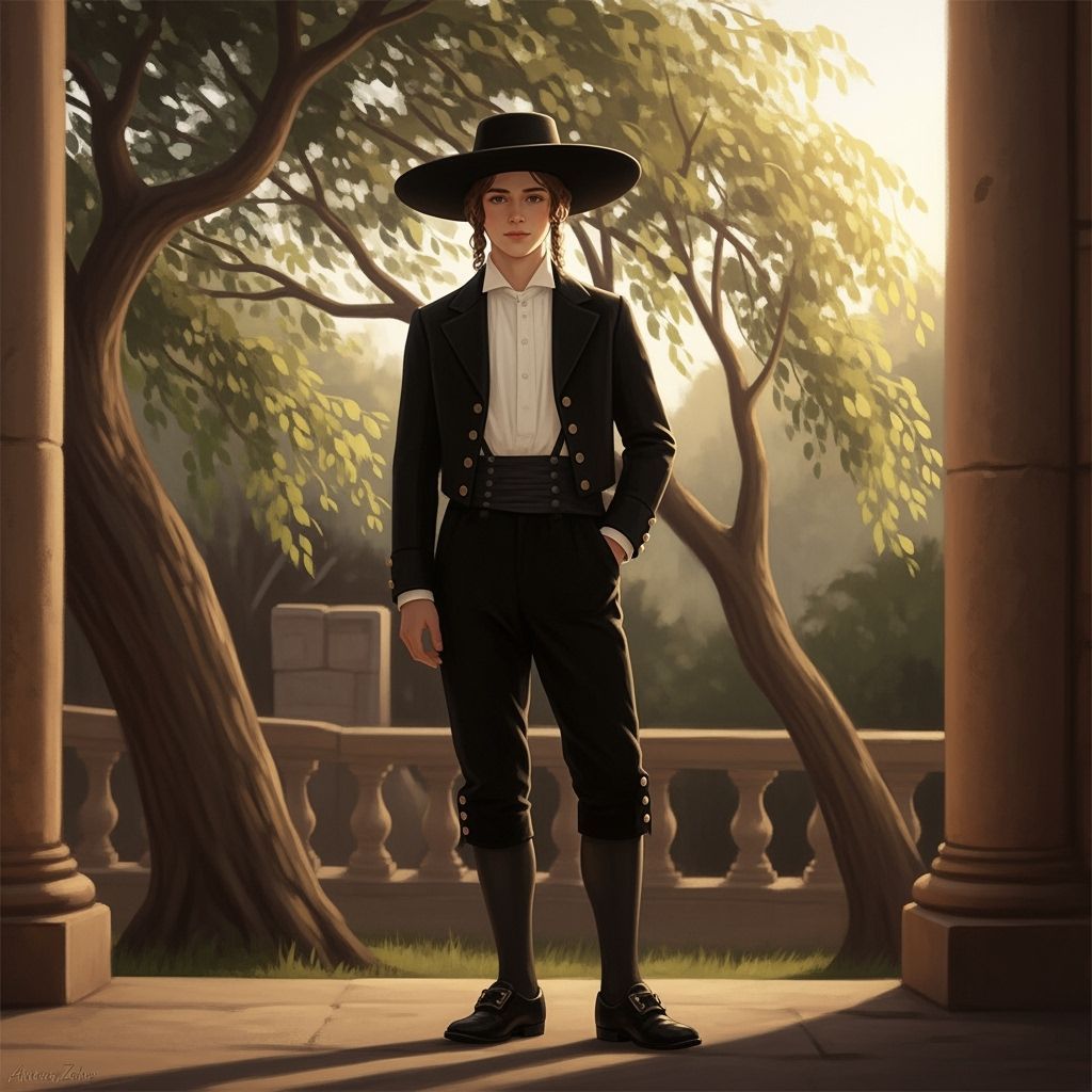 Young Man in Traditional Dress at Golden Hour