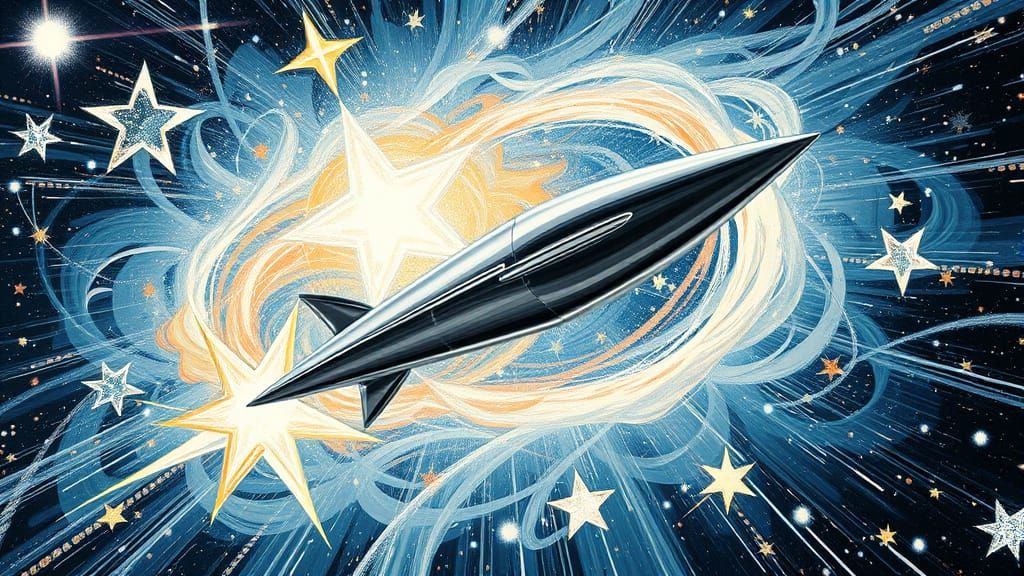 Macro closeup view. Sleek ogival long featureless smooth mis...