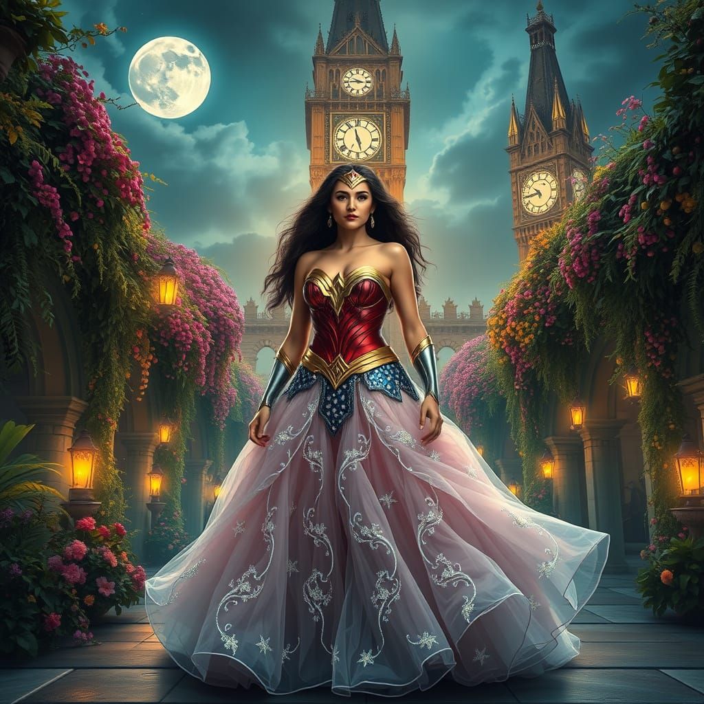 Wonder Woman in Enchanted Art Nouveau Ball Gown