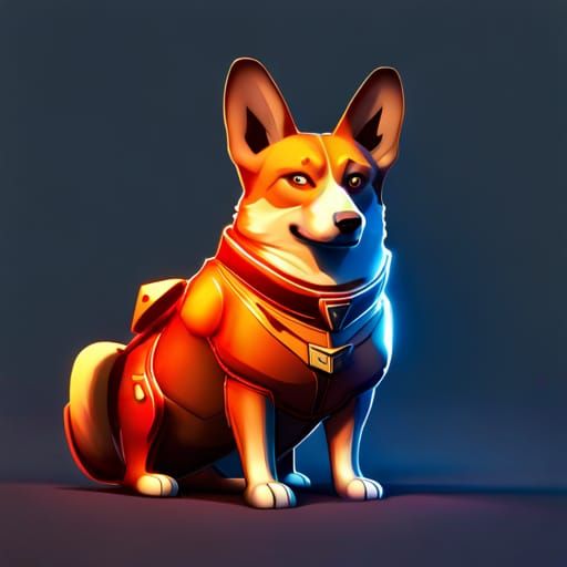 Armored Corgi in Realistic Photo