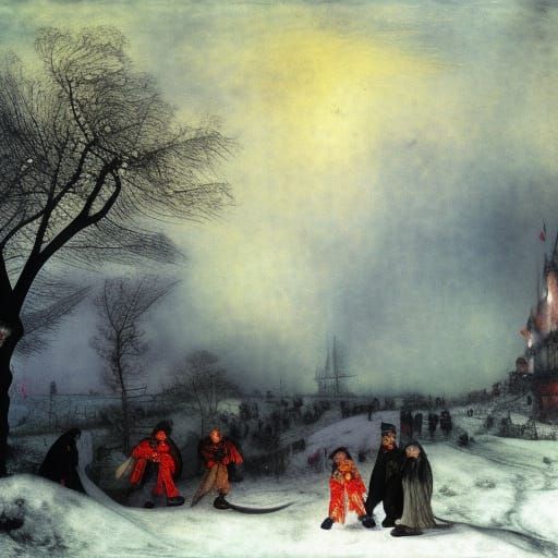 Vampire Lord's Winter Flight: Gothic Fantasy Artwork