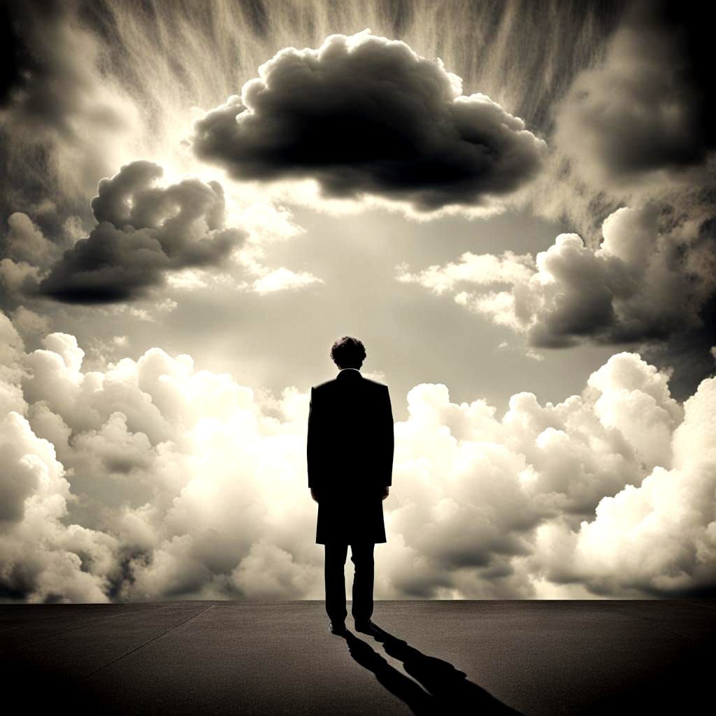 Surreal Image: Sadness Hidden by Appearances