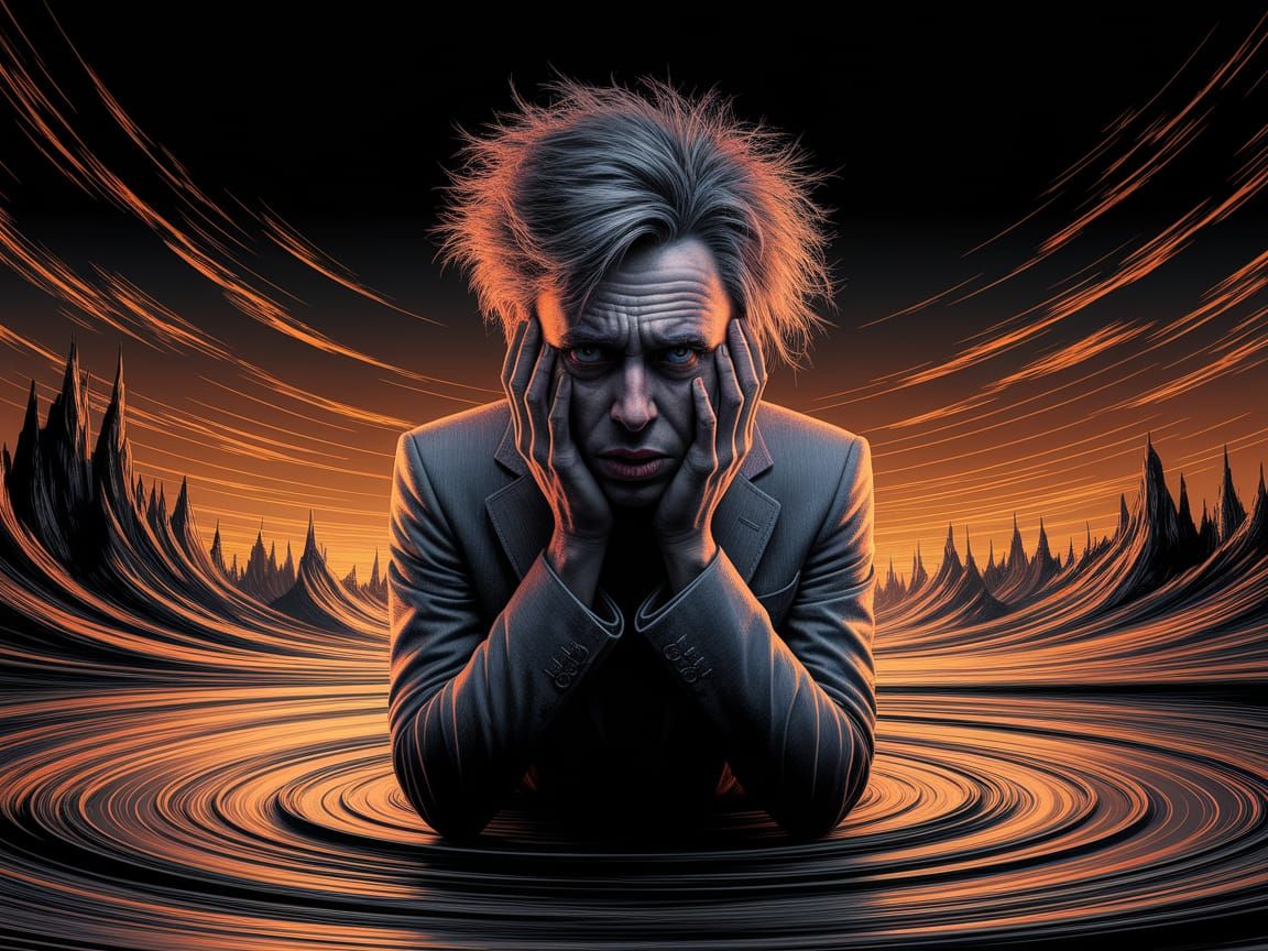 Surreal Portrait of Disappointment and Astonishment