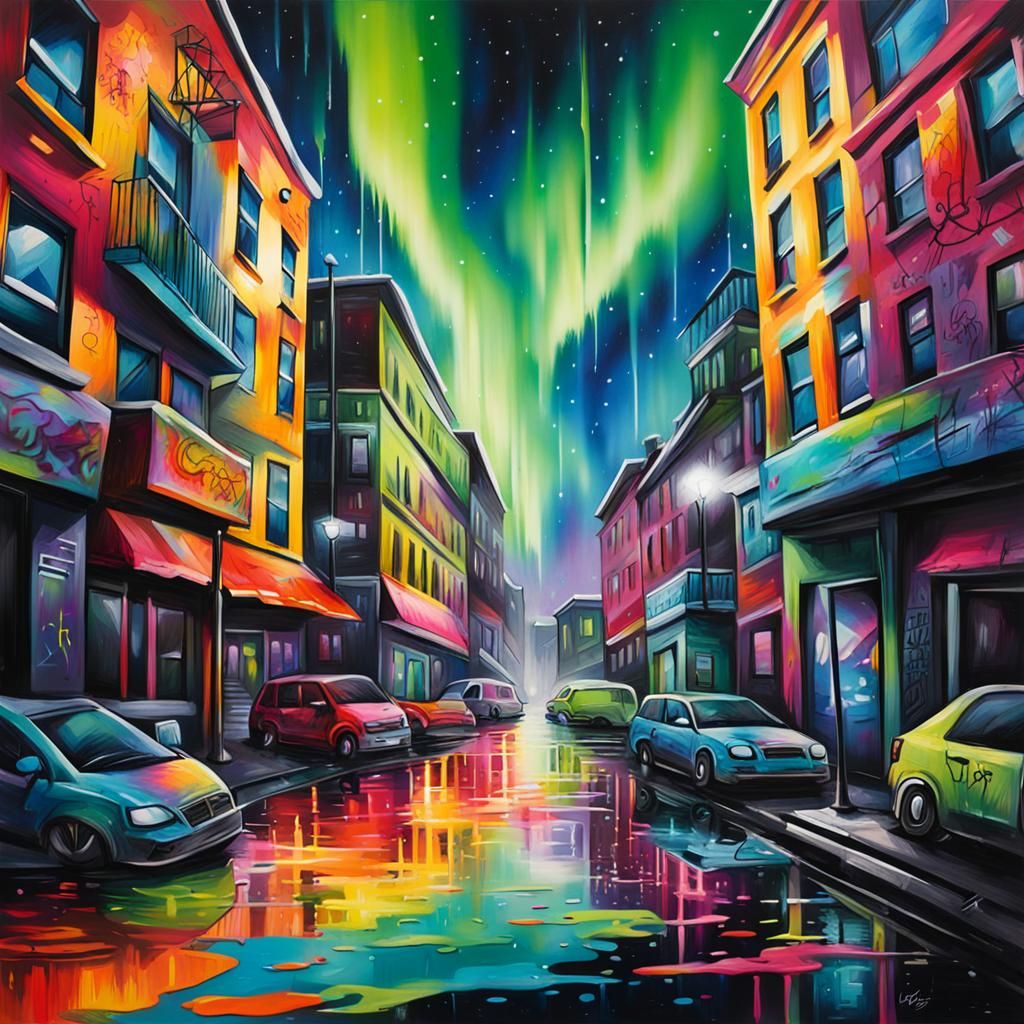 Colorful Graffiti Art of the Northern Lights
