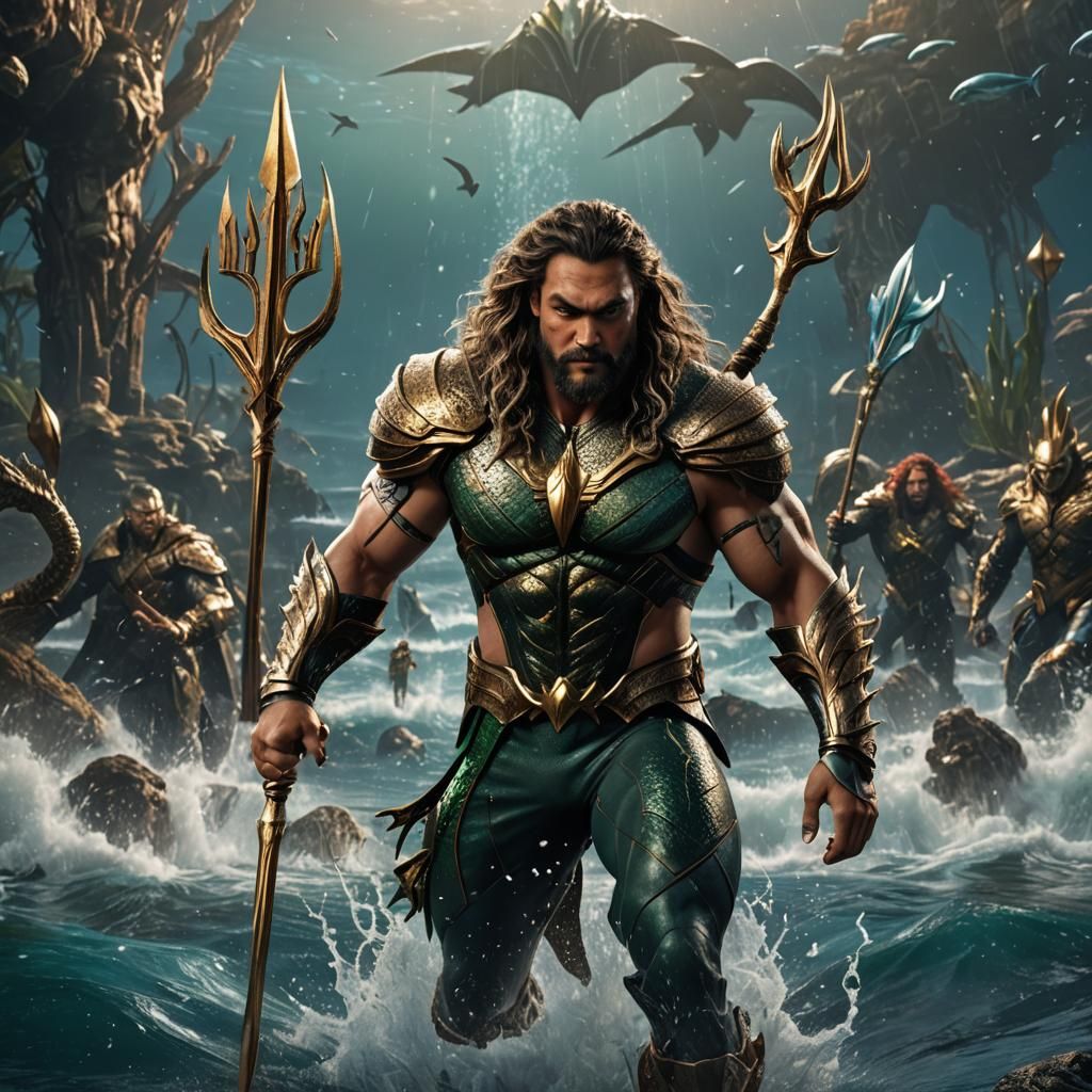 Jason Momoa as Aquaman in Detailed 3D
