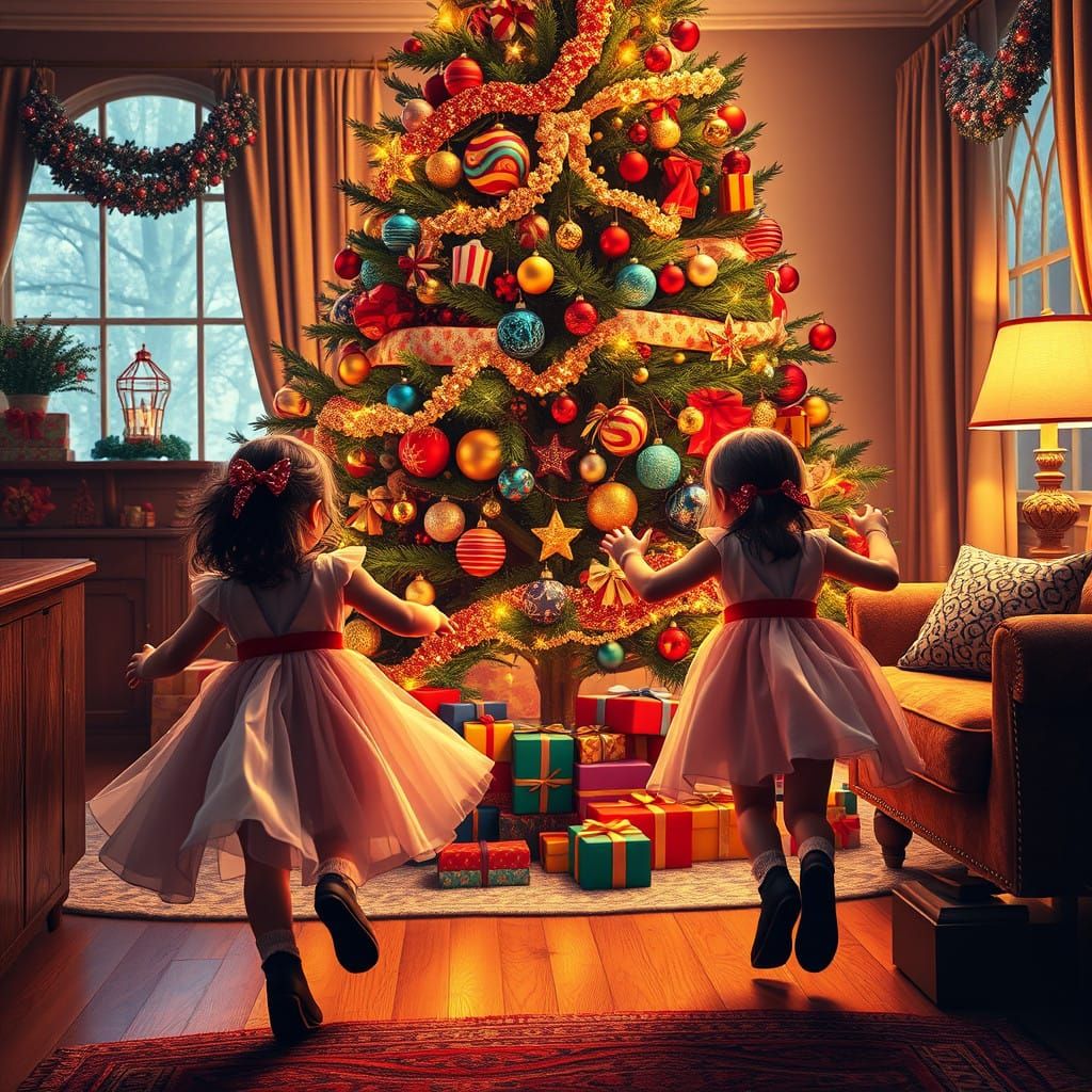 Joyful Holiday Cheer in a Warm Winter Wonderland Scene