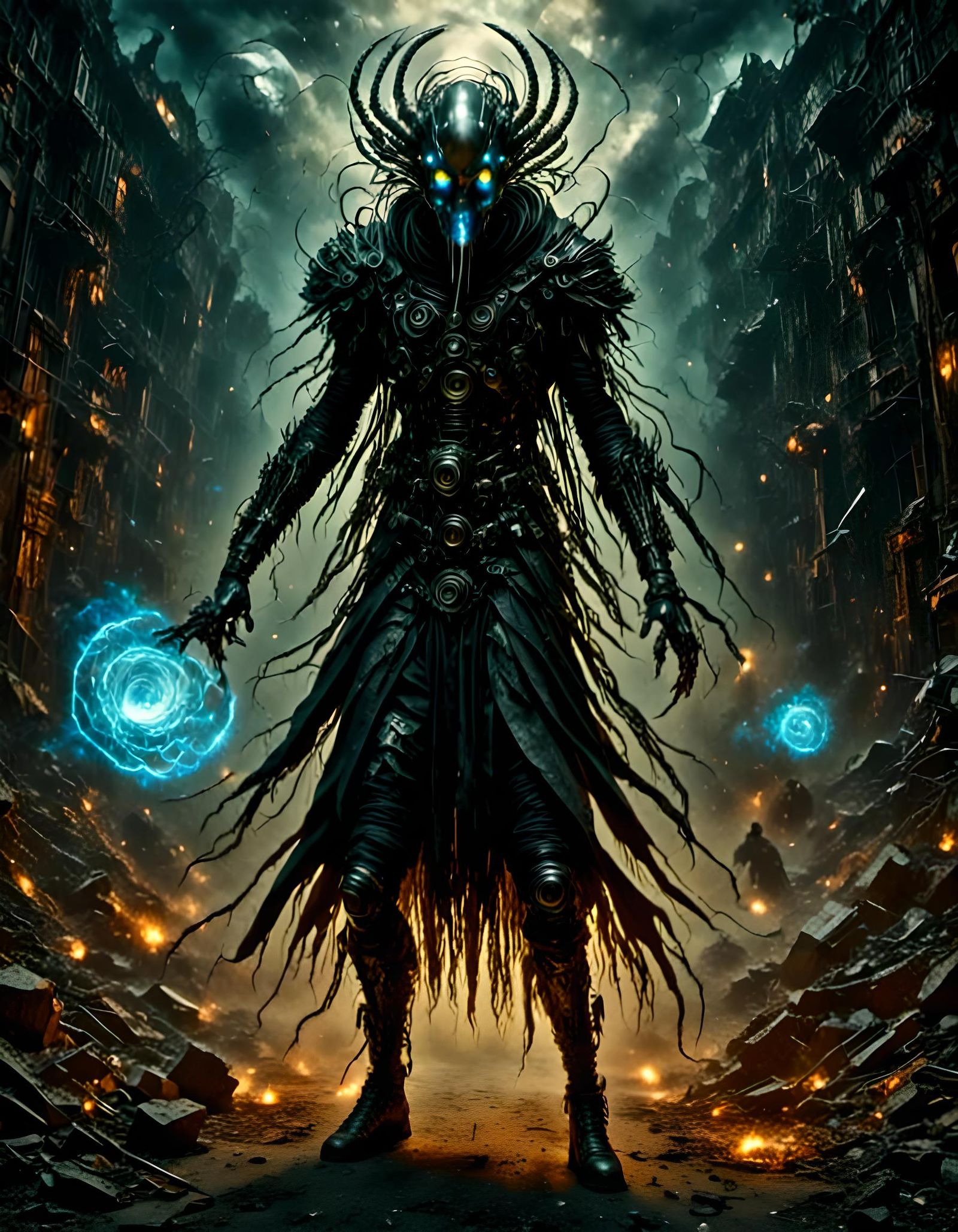 Angelic Demon in Cyberpunk Style With Vivid Colors