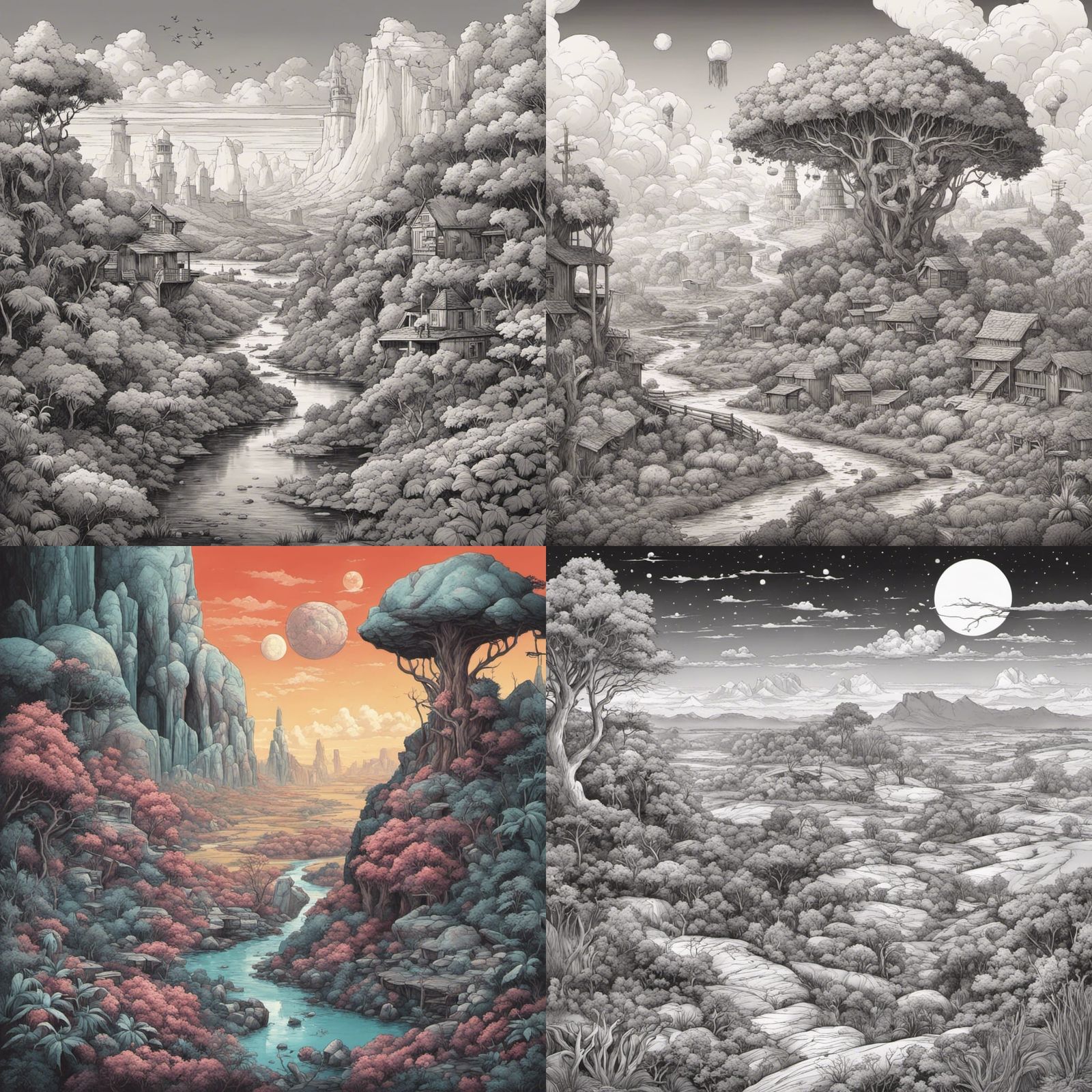 Dreamlike Landscape in Gothic Style