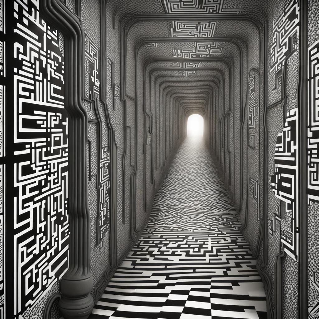 Alice in Wonderland Maze with QR Code Bridges