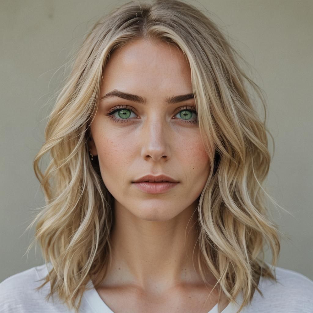Blonde Beauty with Piercing Green Eyes