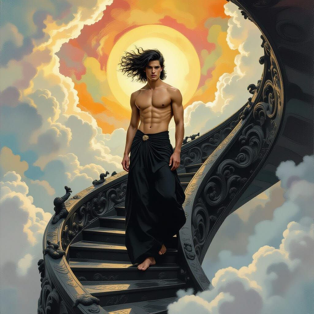 Surreal Stairway to Heaven: A Dreamlike Vision
