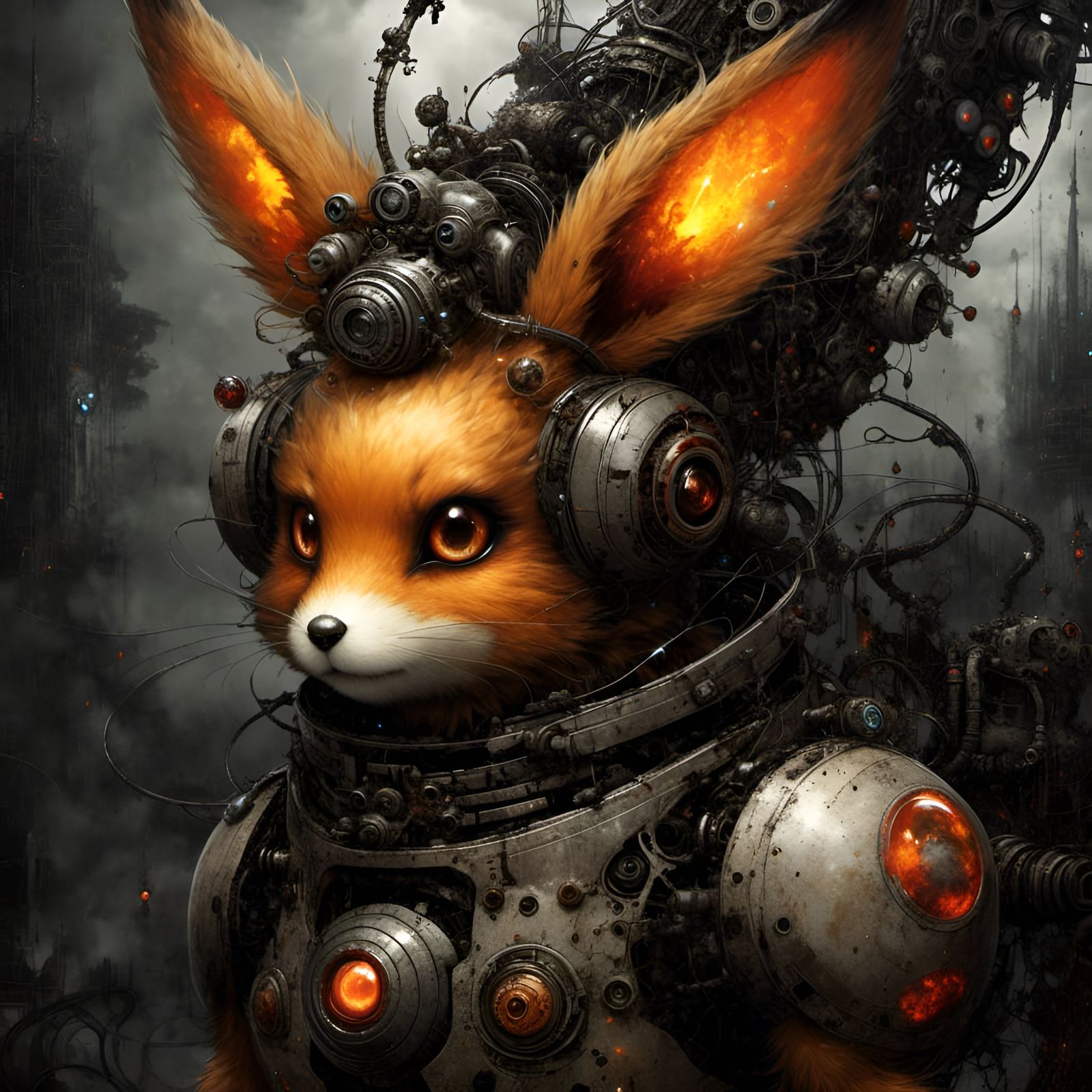 Flareon as Robot Monster Digital Art