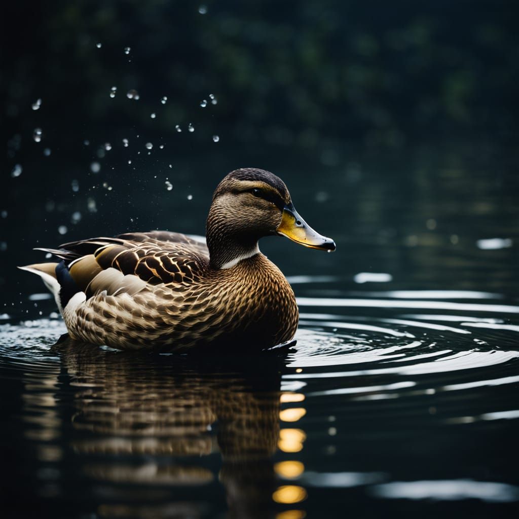 Duck Hunting Underwater at Night in Cinematic Style