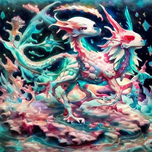 Manga-Inspired Axolotl Hero with Elegant Girlfriend