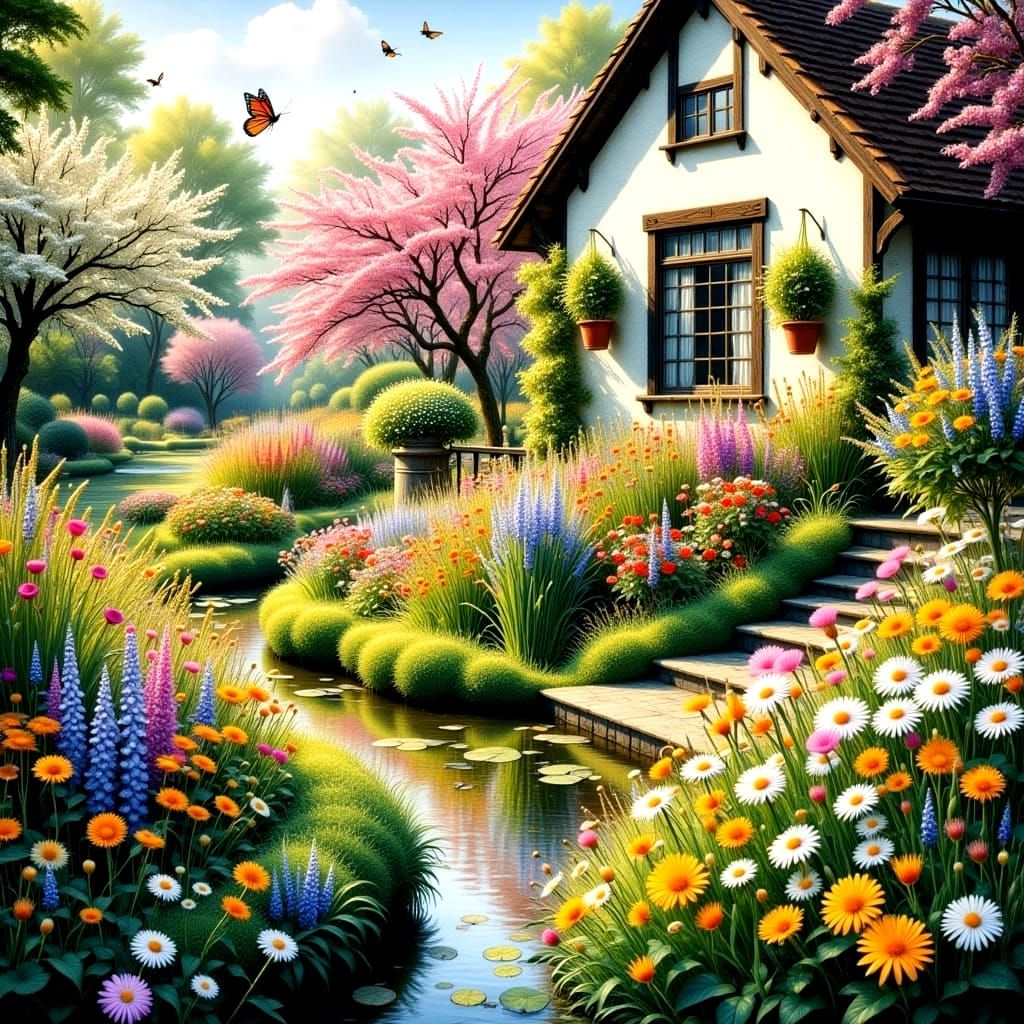 Ethereal Spring Oasis in Vibrant Florals