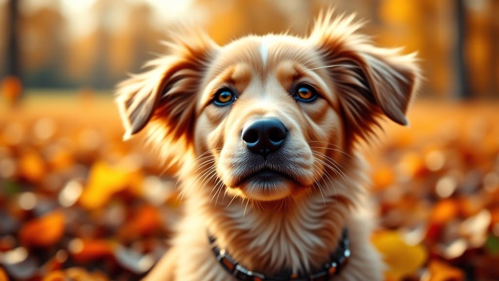 Warm Watercolor Portrait of a Dog