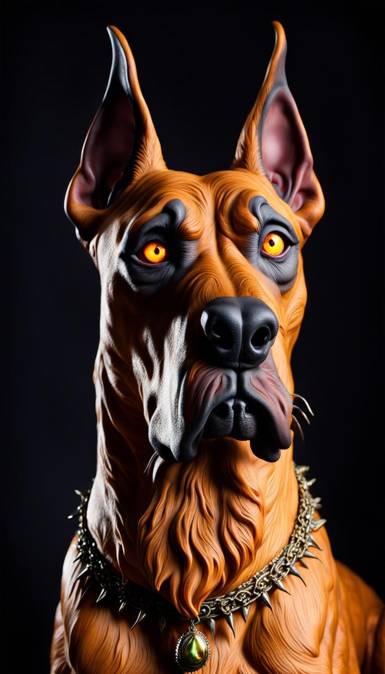 Cursed Zombie Scooby Doo Portrait with Lightning