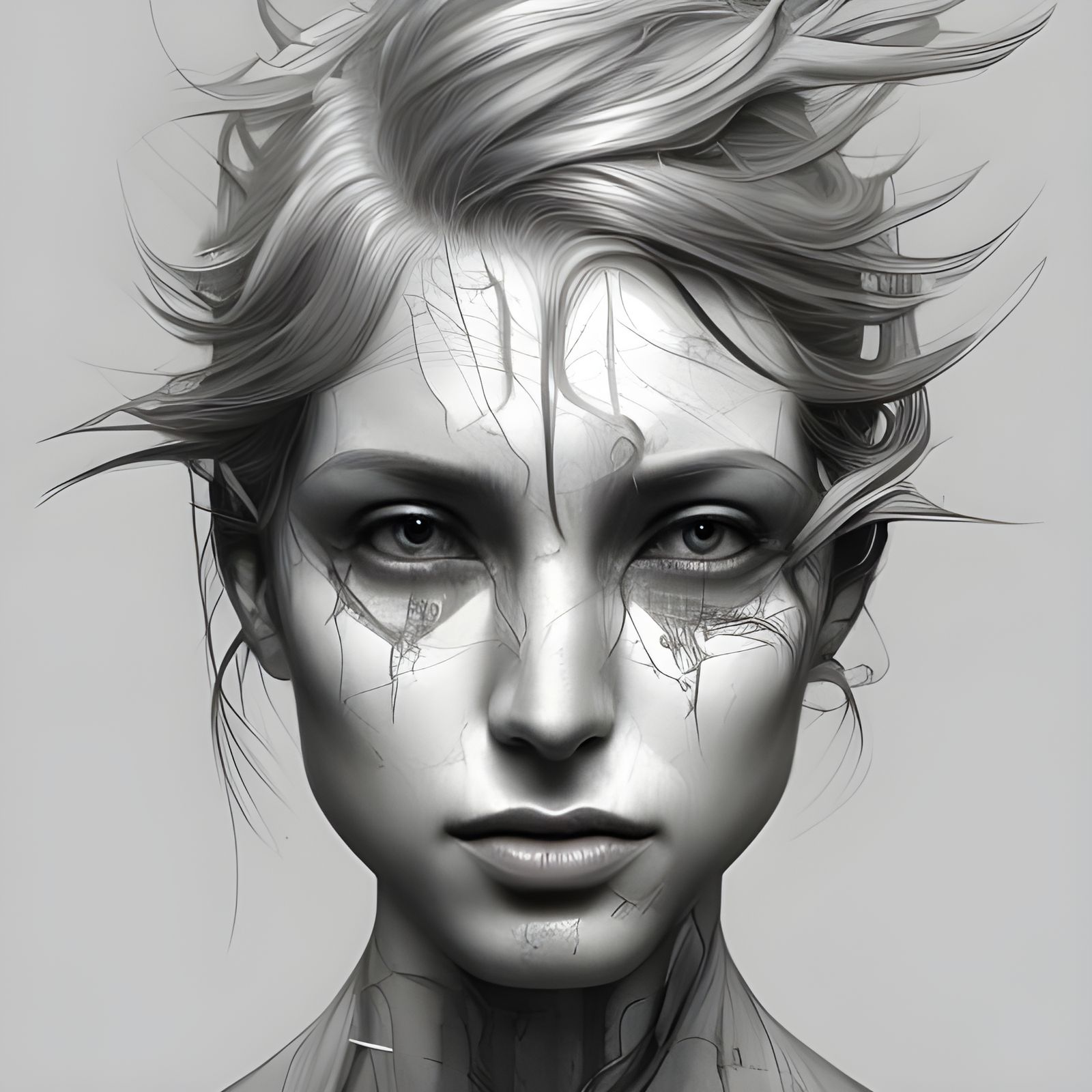 Mental Health Portrait in Hyperdetailed Style