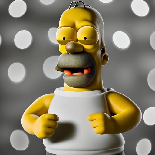 Homer Simpson Portrait in Professional Photography Style